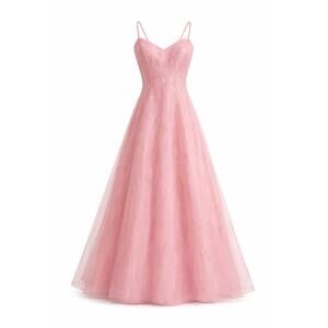 Faviana New York Pink Beaded Prom Pageant Dress Juniors 11 Lace Up